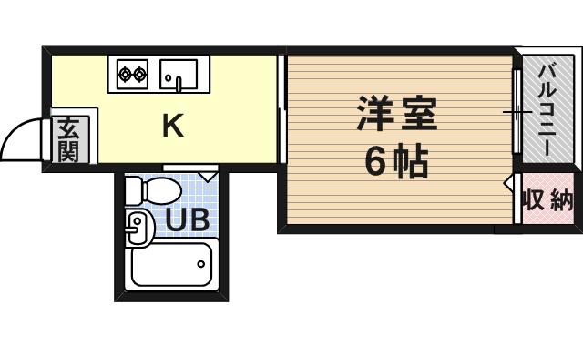 ハイツ正覚寺(1K/3階)の間取り写真