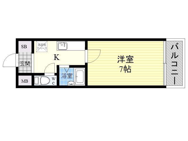 ノアーズアーク88(1K/2階)の間取り写真