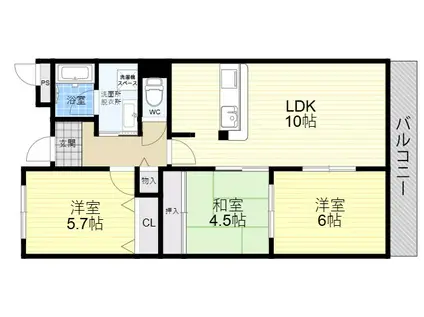 太平ロイヤル瓜破 (3LDK/3階)の間取り写真