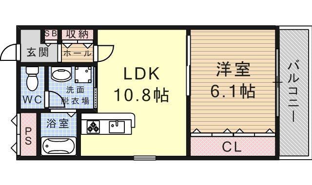 アドニスコートパート1(1LDK/4階)の間取り写真