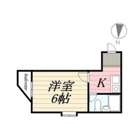 マーキュリー東住吉A棟(1K/2階)の間取り写真