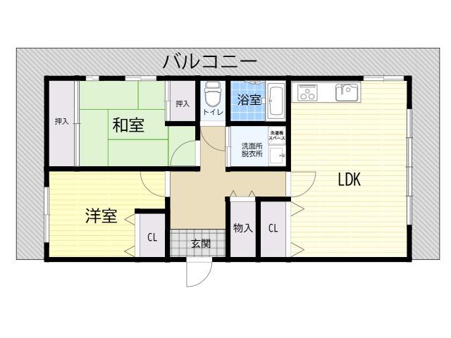 シャルム太平(2LDK/4階)の間取り写真