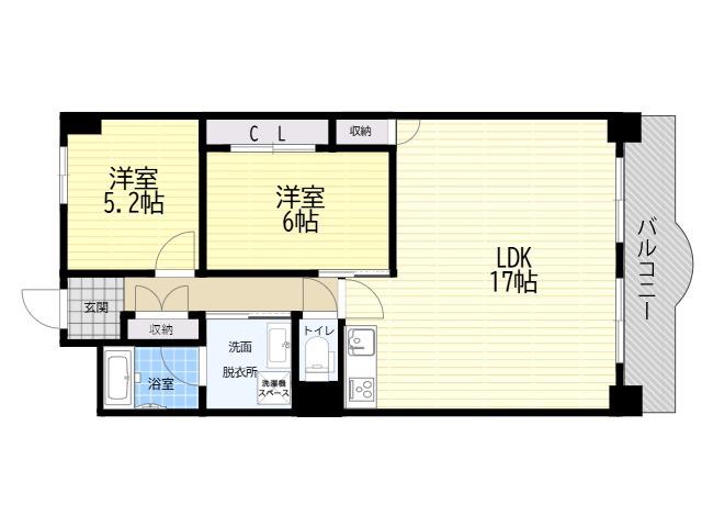 ダイヤモンドハイツⅡ(2LDK/2階)の間取り写真