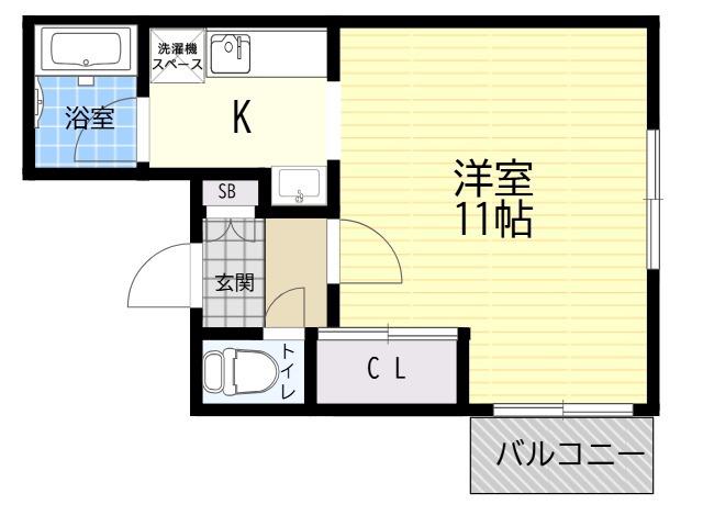 ドミール喜連(1K/4階)の間取り写真
