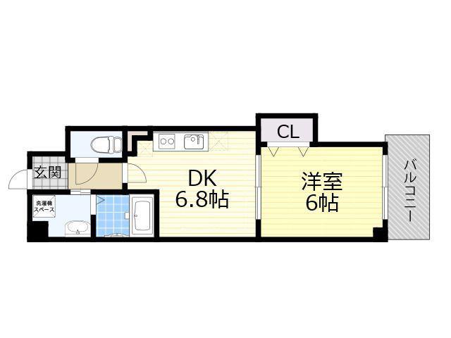 サクシード(1DK/2階)の間取り写真