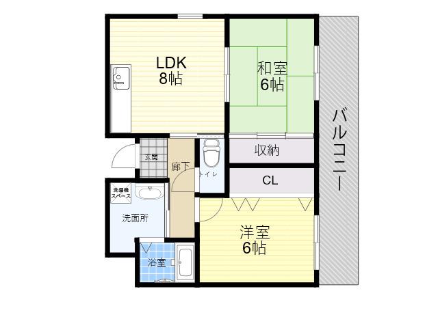 プラソーレ(2LDK/2階)の間取り写真