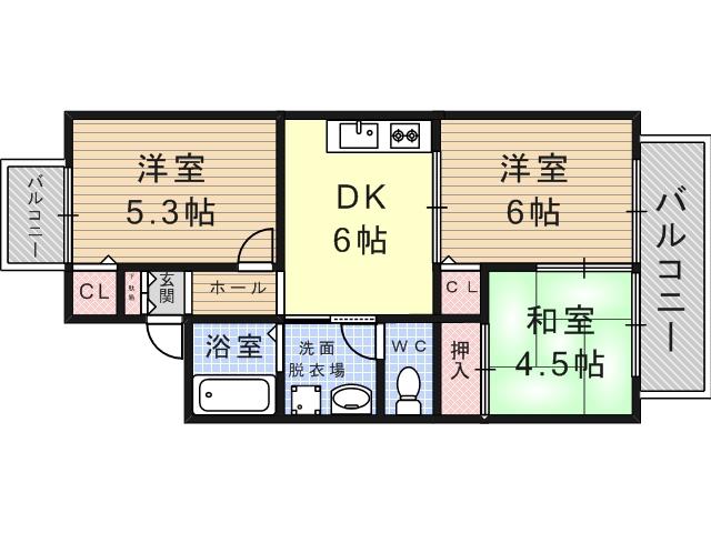 ステラハイツ(3DK/2階)の間取り写真