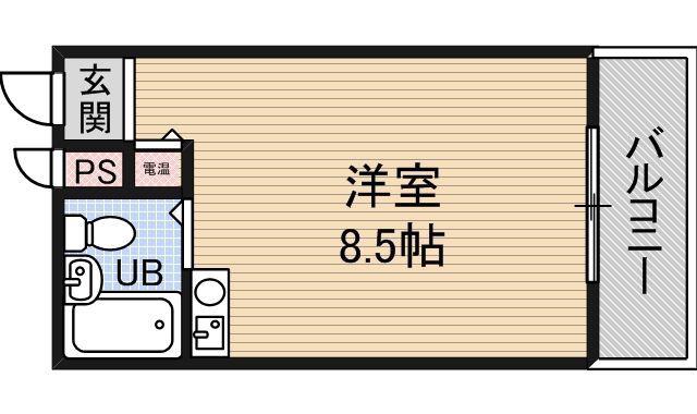 カサパラシオ(ワンルーム/1階)の間取り写真