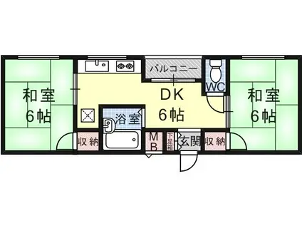 ハイネストイマイ1(2DK/4階)の間取り写真