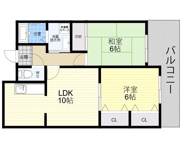 エスペランサ41(2LDK/2階)の間取り写真