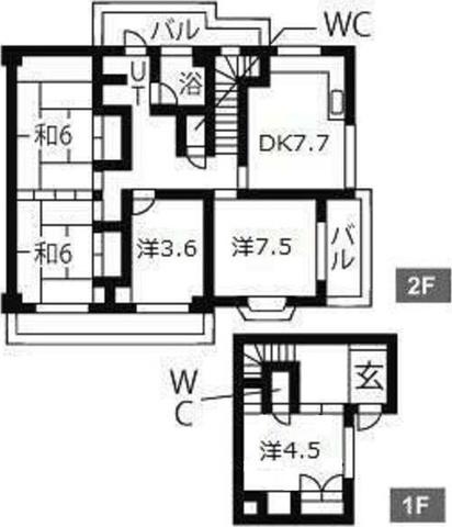 辰野マンション(5DK/2階)の間取り写真