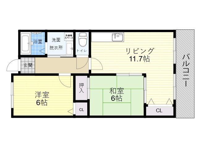 メルベーユ出戸(2LDK/5階)の間取り写真