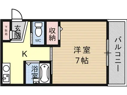 ホワイトハウス平野(ワンルーム/3階)の間取り写真