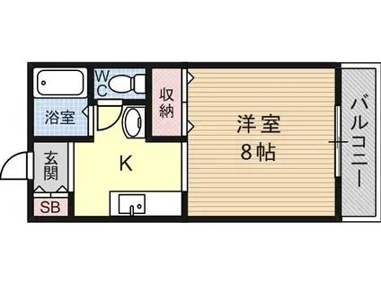 アーバンコスモ(1K/2階)の間取り写真