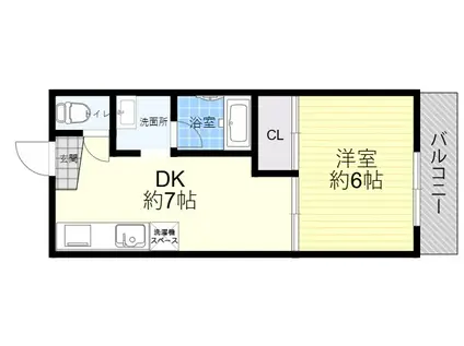 リバーハイツコーチ2(1DK/3階)の間取り写真