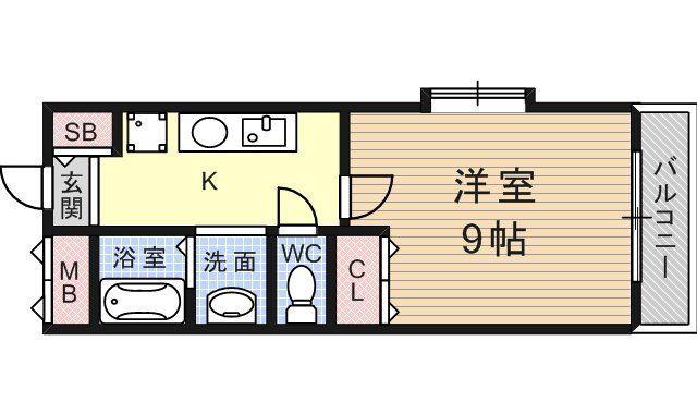 グレース針中野(1K/3階)の間取り写真