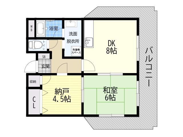 カサヴォストラ喜連3NEW HOPE (2LDK/3階)の間取り写真