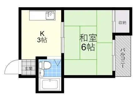 メゾン松下(1K/2階)の間取り写真