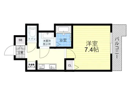 エスティライフ天王寺東(1K/5階)の間取り写真