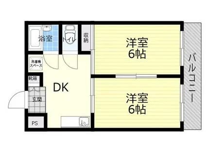 太平パシフィック平野19ビル(2DK/3階)の間取り写真