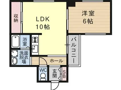ベルドミール今川(1LDK/3階)の間取り写真
