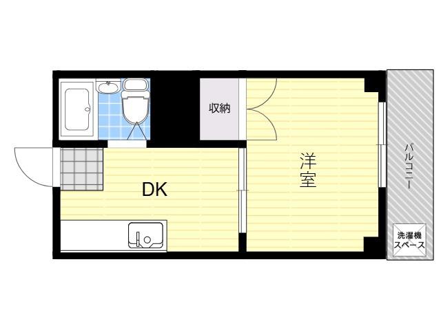 喜連ロイヤル2号館(1DK/6階)の間取り写真