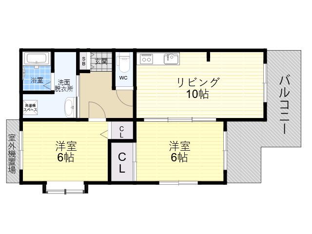 マンション千歳(2LDK/2階)の間取り写真