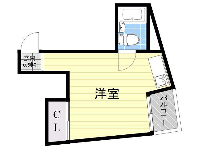エレガンスコーポ南田辺(ワンルーム/2階)の間取り写真