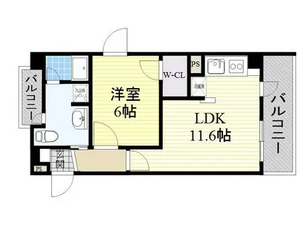 プルメリア(1LDK/3階)の間取り写真