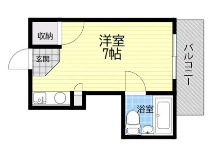 アース湯里(ワンルーム/3階)の間取り写真