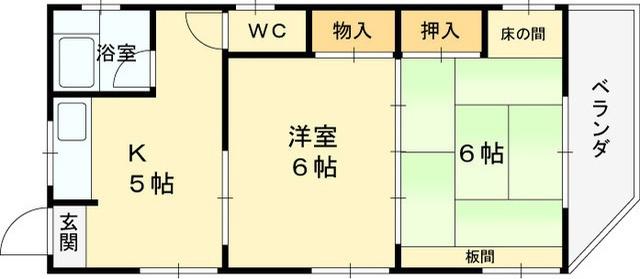小西マンション(2K/2階)の間取り写真