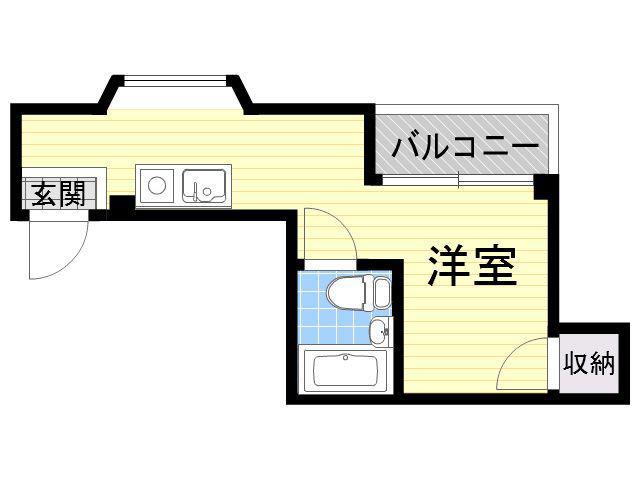 エホール東田辺(ワンルーム/3階)の間取り写真