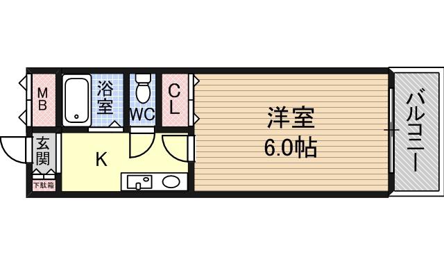 グランドール喜連(1K/3階)の間取り写真