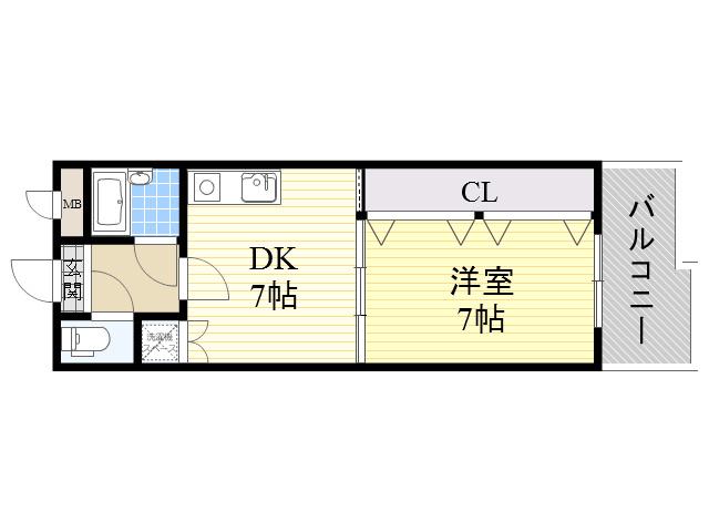 エイチ・ツーオー今川(1DK/4階)の間取り写真