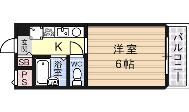 シャルマンコーポサノ(1K/2階)の間取り写真