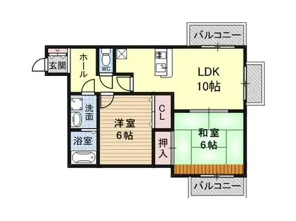ファイブコート今川(2LDK/5階)の間取り写真