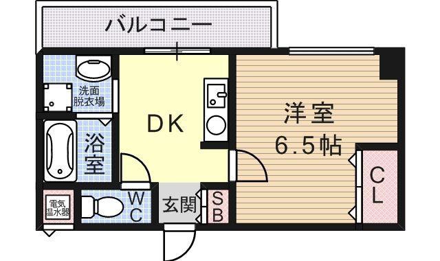 GROOVE平野(1K/5階)の間取り写真