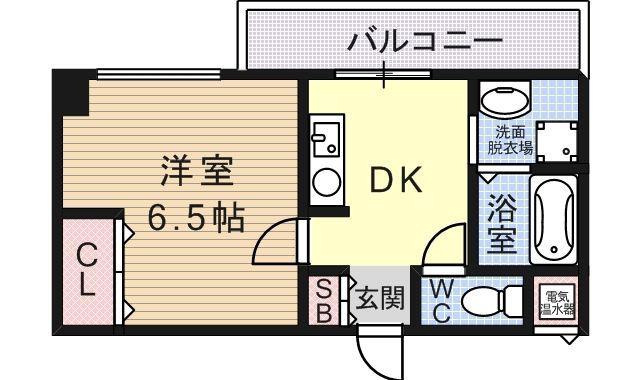 GROOVE平野(1K/6階)の間取り写真