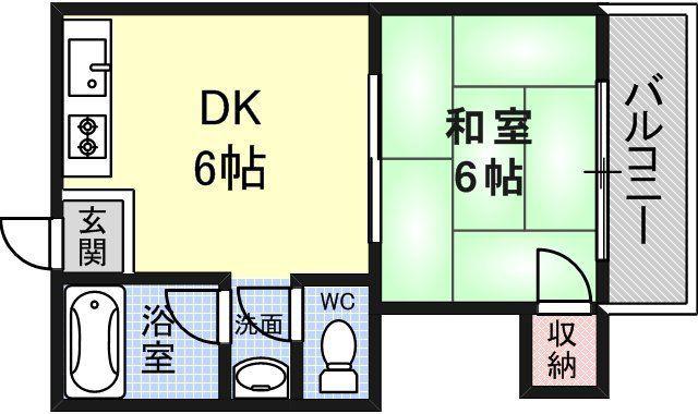 松井ビル(1DK/5階)の間取り写真