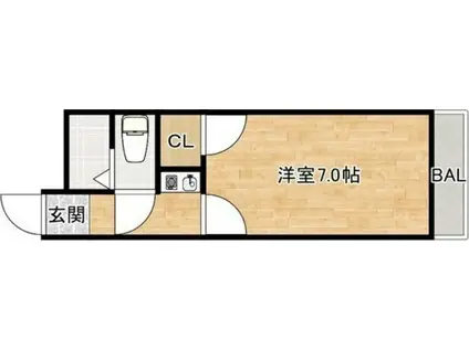 ハイネストイマイ2(1K/4階)の間取り写真