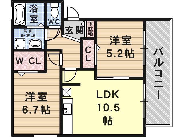 セジュールピア(2LDK/2階)の間取り写真