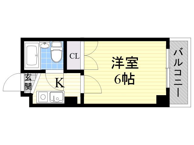 ミタカホーム8番(1K/2階)の間取り写真