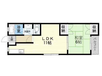 パストラルハイツ(1LDK/2階)の間取り写真