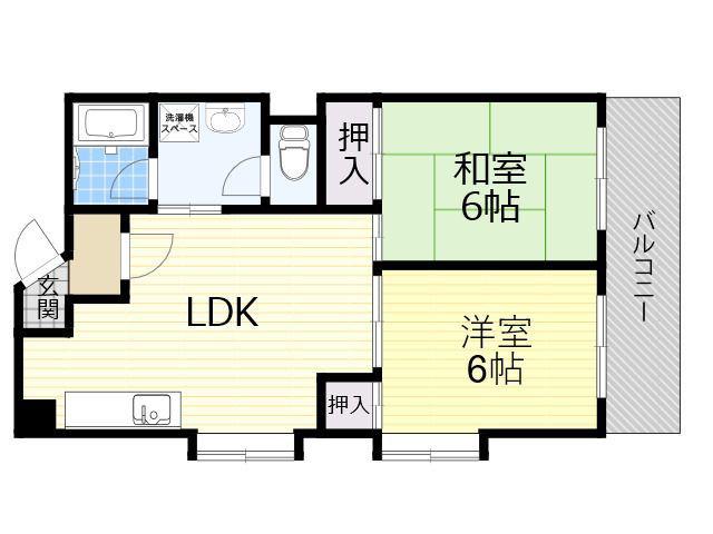 ドムスラファガ(2LDK/4階)の間取り写真