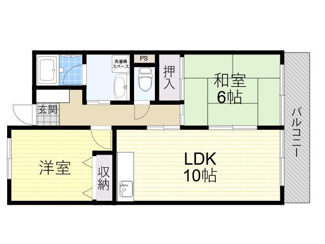 ドムスラファガ(2LDK/5階)の間取り写真