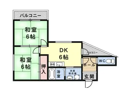 コーセー5番館(2LDK/3階)の間取り写真