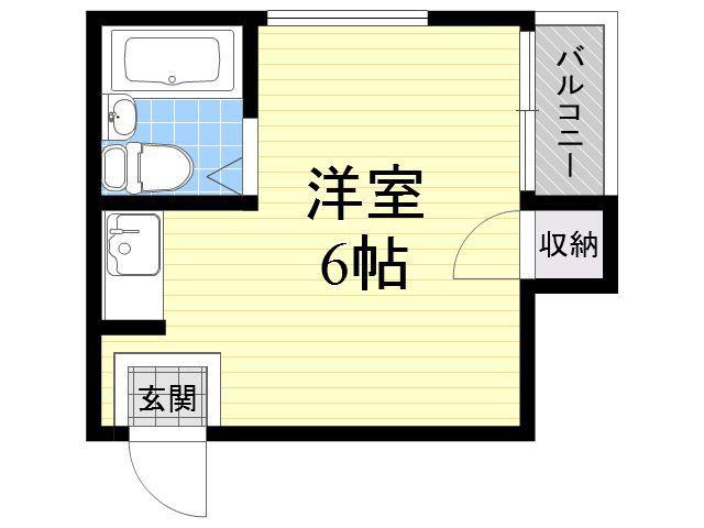 グレースハイツ 城南(1K/2階)の間取り写真