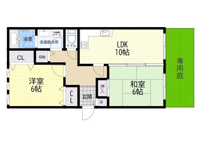 TSコート(2LDK/1階)の間取り写真