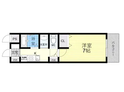 グランパレ(1K/1階)の間取り写真