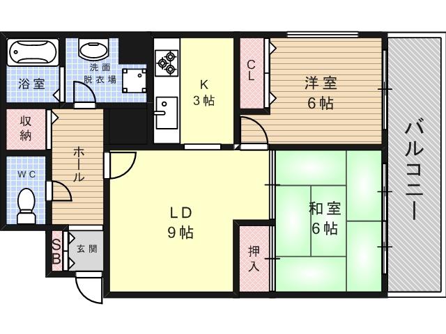 ライフエーフラット(2LDK/4階)の間取り写真